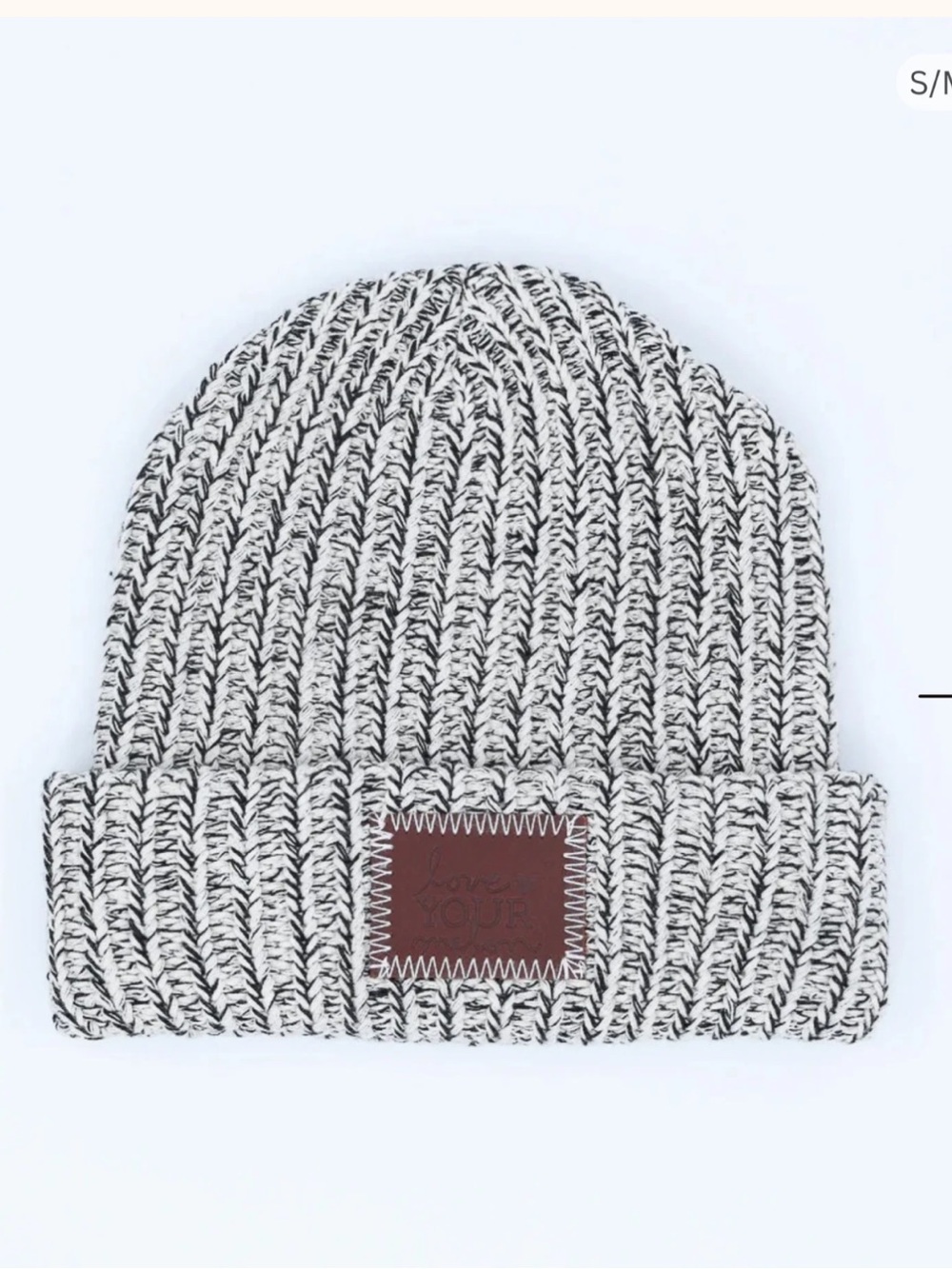 Love your melon Black & White Knit Beanie